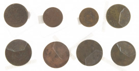 China - China, Honan, lot with 2x AE 20 Cash nd. (1920) (KM393.1 (2); 1 piece BROCKAGE), AE & Brass 50 Cash nd. (c.1920) (KM394, 394b), AE 100 Cash nd...