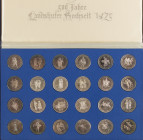 Box with German medals special edition 'Offizielle historische Jubilaumpragung 500 jahre Landshuter Hochzeit 1475' silver (24)