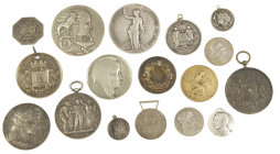 France - Lot of 17 silver medals incl. 'Préparation militaire' by D. Dupuis, 'Syndicat des Brasseurs Nord de la France' and 'Robur Hygia Pro Patria / ...