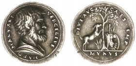 Medal in Roman style (Renaissance?) - Obv. VERGILIVS MARO MANTAND Bust right / Rev. DIVO AVG - CAES IMP Dog against tree with trophy, in exergue MVNVS...
