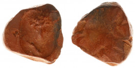 A Roman clay bulla (seal), c. AD 100-200, with a human portrait, used to seal a document (1.59 g., c. 18 mm.)