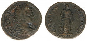 Caracalla (AD 198-217) - AE 31 ('Serdica') - imitation of Sandoz - Laureate and draped bust right / OVLPIAC CEPDIKHC Asklepios standing left - VF