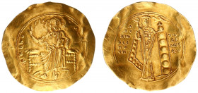 Alexius I (1081-1118) - AV Hyperpyron (Constantinople AD 1092-1118, 4.36 g) - Christ Pantokrator enthroned facing, IC-XC above / Alexius standing faci...