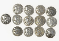 Ancient coins in lots - Greek / Hellenistic coinage - An interesting lot AR Drachms of Macedon, Alexander III and Philiipos, several mints and monogra...