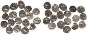 Ancient coins in lots - Greek / Hellenistic coinage - An interesting lot of AR Tetrobols of Thrace , Byzantion (c. 320 BC, cow standing on dolphi, qua...