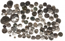 Ancient coins in lots - Greek / Hellenistic coinage - A large and interesting lot of more than 90 (!) small silver Greek coins, mainly Diobols of Pisi...