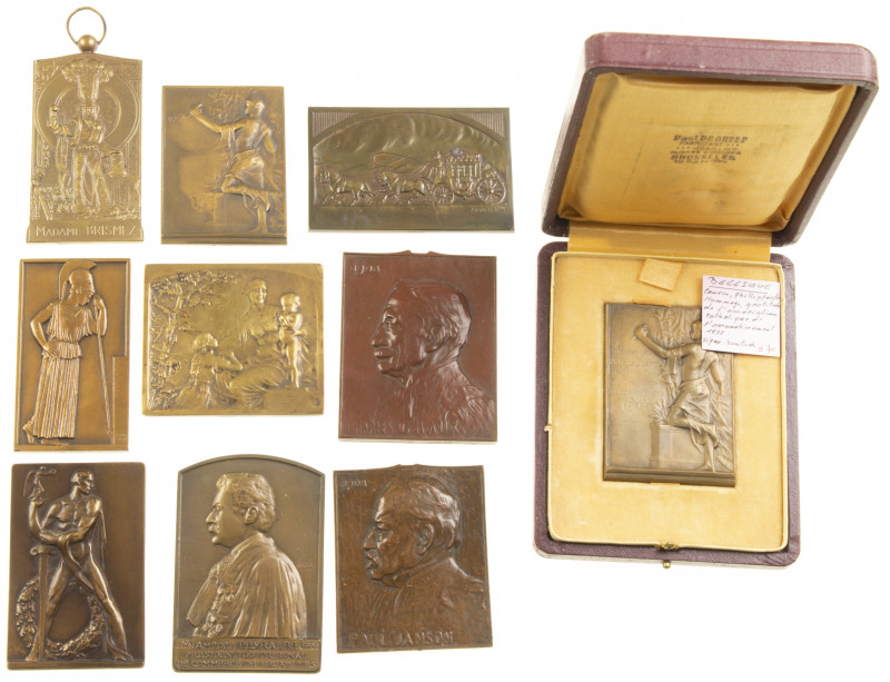 Belgium - Nice lot of ca. 10 bronze portrait- a.o. plaquettes incl. Peyralbe 193...