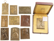 Belgium - Nice lot of ca. 10 bronze portrait- a.o. plaquettes incl. Peyralbe 1936, Graux 1908, Janson 1908 and prize plaquette Kautsch offered to Namu...