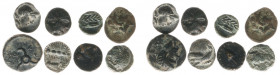Ancient coins in lots - Greek / Hellenistic coinage - A small lot with 8 Greek small bronzes in nice grades