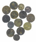 Ancient coins in lots - Roman coinage - Lot 14x AE Coins: Domitian, Sestertius RIC 161, 2x As RIC 242, 395; Nerva, Sestertius RIC 88, Dupondius RIC 61...