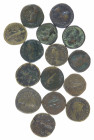 Ancient coins in lots - Roman coinage - Lot 15x AE Sestertii: 5x Marcus Aurelius RIC 1242a, 1270, 1309a, 1352a, 1360a; 3x Faustina Sr RIC 1105, 1125, ...