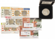 Euros - Box holding; Johan Cuijff vijfje signed first day issue 20 september 2017 (2 pcs). Ik hou van Holland €2 coincard; 2014 kinderdijk, 2016 drop,...