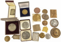 Belgium - lot of ca. 21 medals and plaquettes, incl. '75 jaar Brandweerkorps Anderlecht 1932', 'Comtesse de Flandre / Exp. Int. Anvers 1911', 'Bestend...