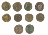 Ancient coins in lots - Roman coinage - Lot 10x AE Sestertii: Commodus RIC 513, 545, 552, 1599; Maximinus I RIC 85; Caracalla RIC 511a; Gordian III RI...