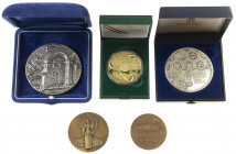 World - Lot medals incl. 'Associazione Ponte Vecchio Firenze' silver 179 g, Hugary-UK 1953 gilt silver and three medals Israel