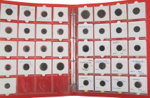 Ancient coins in lots - Roman coinage - A collection with Roman bronzes: Folles including a few larger modules (Diocletianus including silvered) but m...