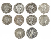 Ancient coins in lots - Roman coinage - A nice lot Roman silver Denarii, first 2 centuries: Vespasianus, Domitianus, Traianus, Hadrianus, Nerva, Vitel...