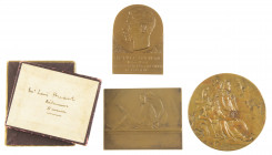 Belgium - three plaquettes/medals: Fédération des Avocats 1886-1926, Charles Magnette (Grand Master Gr. Orient de Belg.) 1863-1937 and Postal service ...