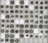 Ancient coins in lots - Roman coinage - A nice lot Roman Folles, mainly Constantius II (small and larger), as Caesar (36) and as Augustus (36) - in to...