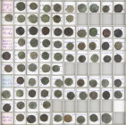 Ancient coins in lots - Roman coinage - An interesting lot Roman Folles, second half 4th century: Julianus II Apostata (15), Iovianus (9), Valentinian...