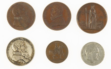 Belgium, France - Lot of ca. 6 small medals incl. Dodoens and Lipse (Jouvenel) and Visit Napoleon III to Lille 1867