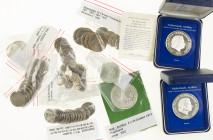 Box with commemorative silver coins incl. Andrew Doria and some misceallaneous