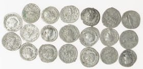 Ancient coins in lots - Roman coinage - A lot with Roman Antoniniani: mainly Gordianus III but also Philippus I etc. - in total 20 coins in avg. VF, n...