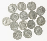 Ancient coins in lots - Roman coinage - A lot with Roman Antoniniani: mainly Gordianus III and Philippus I - in total 15 coins in avg. VF, nice starti...