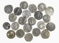 Ancient coins in lots - Roman coinage - A small collection of Roman Denarii, mainly 2nd and 3rd century AD, several emperors and mints - in total 22 p...