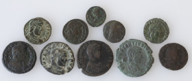Ancient coins in lots - Roman coinage - Lot 10 AE Roman Coins period AD 307 – 395 – F+-VF-