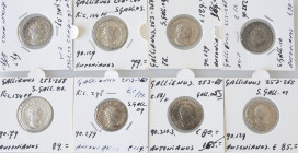 Ancient coins in lots - Roman coinage - A nice lot of AR Antoniniani of Gallienus: LAETITIA (3), FELICITAS (2), VENVS, VIRTVS and PIETAS - in total 8 ...