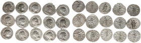 Ancient coins in lots - Roman coinage - A nice lot with Roman AR Antoniniani: Gordianus III (13) Philippus I Arabs (2) - in total 15 coins in avg. VF