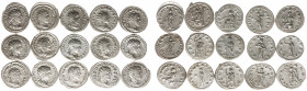 Ancient coins in lots - Roman coinage - A lot with Roman Antoniniani: Gordianus III (7), Philippus I Arabs (5), Philippus II, Traianus Decius and Treb...