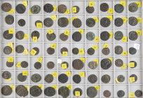 Ancient coins in lots - Roman coinage - A Lindner tray with a collection of 70 late Roman, mainly 4th century Folles: Crispus, Constans, Constantius, ...