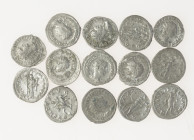 Ancient coins in lots - Roman coinage - A lot with Roman Antoniniani: mainly Gordianus III but also Philippus I, Traianus Decius etc. - in total 14 co...