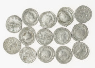 Ancient coins in lots - Roman coinage - A lot with Roman Antoniniani, mainly Gordianus III and Philippus I - in total 14 coins in avg. VF, nice starti...