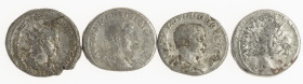 Ancient coins in lots - Roman coinage - Small lot with 4 Roman Alexandrinian bi. Tetradrachms, c. 260 AD, several rulers and grades - in total 4 piece...