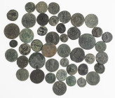 Ancient coins in lots - Roman coinage - An interesting lot Greek Roman bronzes, thus mainly provincial pieces, several emperors and mints, legends, re...