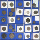 Ancient coins in lots - Byzantine coinage - A Lindner tray with Byzantine coins: 25 Folles (larger and smaller modules: Justinus, Justinianus, Maurice...