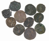 Ancient coins in lots - Byzantine coinage - A lot with Byzantine Folles, several rulers, mainly Nikomedia and Constantinople, the usual grades - in to...