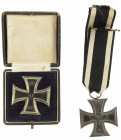 Germany - WWI, Iron Cross 1st Class and 2nd Class, both maker marked 'WS' (Walter Schott), Iron Cross 1st Class in original box of issue