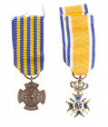Lots - Netherlands - Two miniatures, Orde van Oranje-Nassau Officer Military Division and Bronzen Leeuw