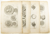 Literature - World - Fourteen folio pages with engravings of seals of, among others, Dutch counts, from: I. & J. Enschede & J. Bosch 'Handvesten privi...