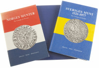Literature - World - Ahlström 'Norges Mynter' 1976, id. 'Sveriges Mynt 1521-1977' 1976 and Hede 'Danmarks og Norges Monter' 1971 - plastified, good co...