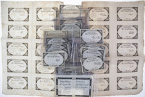 France - Box with Assignats 1791-95 France 10 + 50 Sols, 5 Livres, 25 Livres, 100 Livres, 125 Livres - Total 37 pcs. + 2 sheets 5 Livres 1793