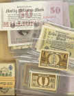 Germany - Germany - box banknotes Germany notgeld/inflation period including bundle 1 mark 1914 blue seal P. 52 (100) + Austria - Total ca. 178 pcs.