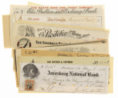 USA - Lot of 42 bank cheques 19th and 20th century, many with endorsements