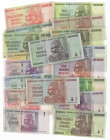 Zimbabwe - Small box with Replacement notes Zimbabwe 1 Dollar 2007 - 50 Trillion Dollars 2008 (P. 90r) - all series ZA - UNC - Total 18 pcs.