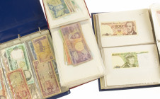 World - Box with 3 albums banknotes world including Iran, Surinam, Luxembourg, China, Indonesia, Belgium, etc.