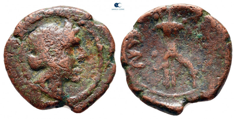 Lucania. Paestum circa 218-201 BC. 
Bronze Æ

16 mm, 2,43 g



fine